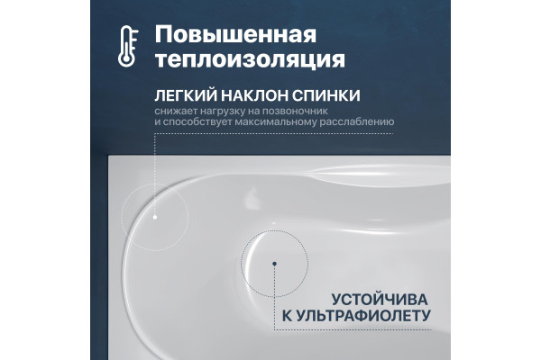 Акриловая ванна DIWO Ярославль 150x70 см, с ножками