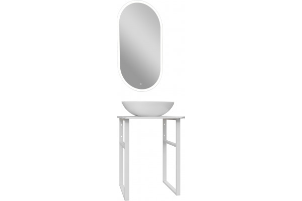 Мебель для ванной DIWO Элиста 60 белый мрамор, с раковиной Moduo 55 Leaf