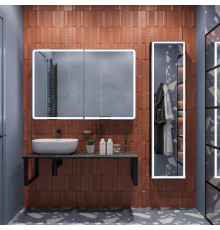 Мебель для ванной DIWO Элиста 120 чёрный мрамор, с раковиной Moduo 50 Square (комплект, гарнитур)