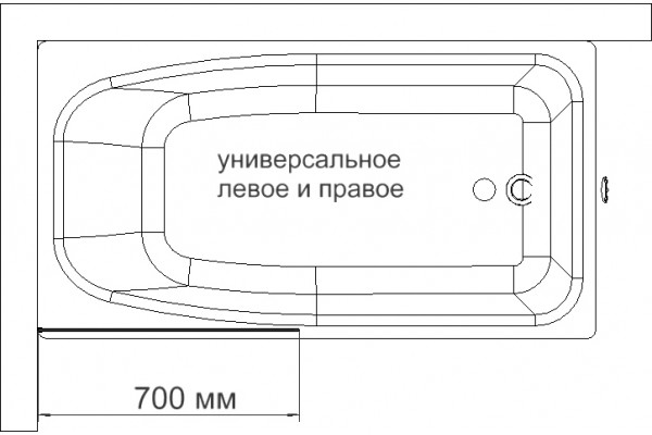Шторка на ванну DIWO Ростов 4GW012 неподвижная, 70x150, черная матовая