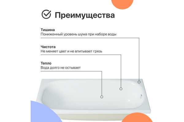 Акриловая ванна DIWO Анапа 150x70 см, с каркасом