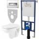 Комплект Унитаз подвесной Seramiksan Petite + Крышка AG50006 с микролифтом + Инсталляция DIWO + Кнопка 7322 хром