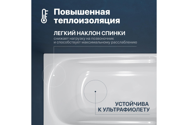 Акриловая ванна DIWO Ростов 150x70 см, с ножками