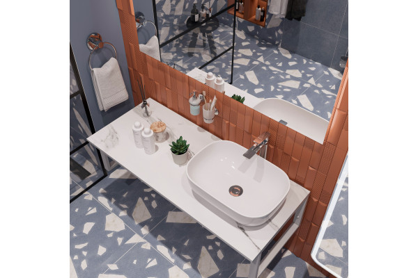 Мебель для ванной DIWO Элиста 120 белый мрамор, с раковиной Moduo 50 Square