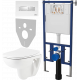 Комплект Унитаз подвесной Seramiksan Petite + Крышка AG50006 с микролифтом + Инсталляция DIWO + Кнопка 7320 белая