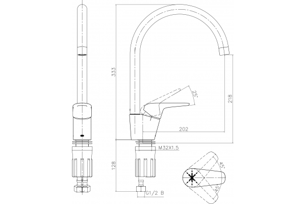 Смеситель для кухни Domaci Ливорно 33033-476/1BG-IG11