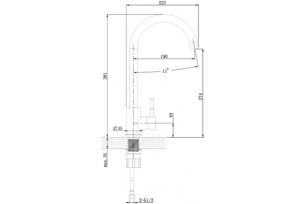 Смеситель для кухни Domaci Равенна OL-04Ss