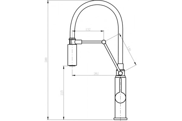 Смеситель для кухни Domaci Равенна DCB 7012 сатин, с гибким изливом