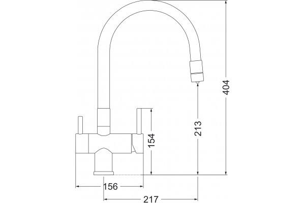 Смеситель для кухни Domaci Равенна DCB 3015 сатин, с гибким изливом