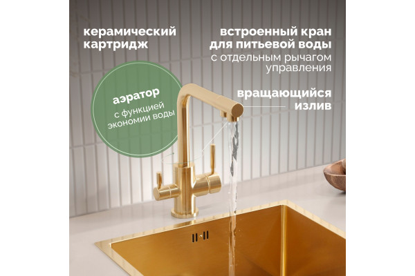 Смеситель для кухни Domaci Равенна DCB 3003 золото