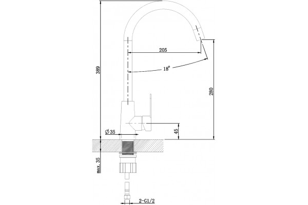 Смеситель для кухни Domaci Равенна ND-05b