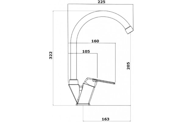 Смеситель для кухни Domaci Равенна SM-01cr хром