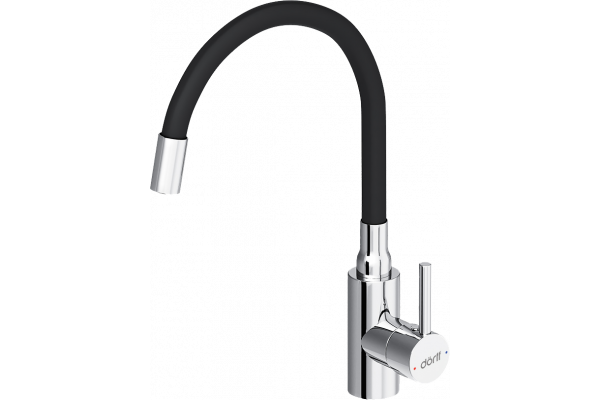 Смеситель для кухни Dorff Logic D3007622 хром, черный, с гибким изливом