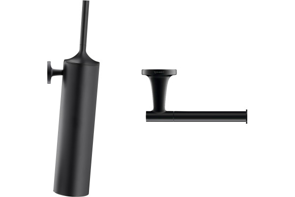 Набор Duravit Starck T Ершик 0099464600 подвесной, черный + Держатель туалетной бумаги 0099374600 черный
