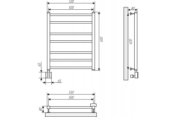 Полотенцесушитель электрический EWRIKA Кассандра Pg 60x50 L, белый