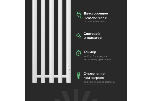 Полотенцесушитель электрический EWRIKA Пенелопа Х5 120 белый