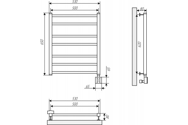 Полотенцесушитель электрический EWRIKA Кассандра Pg 60x50 R, белый
