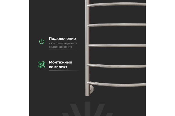Полотенцесушитель водяной EWRIKA Сафо ПР1 80х50, хром, с монтажным набором