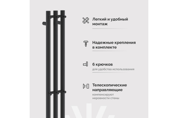 Полотенцесушитель электрический EWRIKA Пенелопа Х3 120 черный