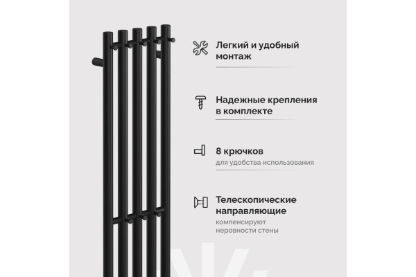 Полотенцесушитель электрический EWRIKA Пенелопа Х5 120 черный