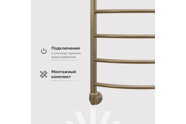 Полотенцесушитель водяной EWRIKA Сафо D 80х50, состаренная бронза