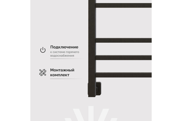 Полотенцесушитель водяной EWRIKA Деметра LP 80х50, черный матовый