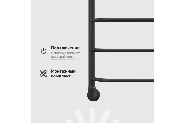 Полотенцесушитель водяной EWRIKA Сафо FT 60х50, черный матовый