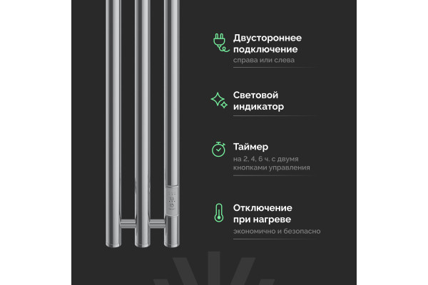 Полотенцесушитель электрический EWRIKA Пенелопа Х3 120 хром