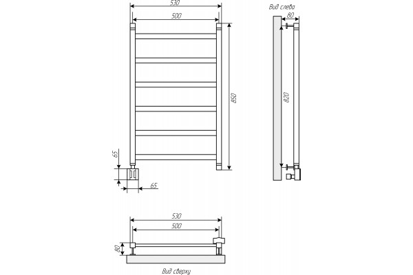 Полотенцесушитель электрический EWRIKA Кассандра Pg 80x50 L, белый