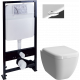 Комплект Унитаз подвесной VitrA Shift 7742B003-0075 белая глянцевая + Крышка 91-003-009 с микролифтом, петли хром + Инсталляция EWRIKA ProLT 0026-2020 + Кнопка 0051 хром