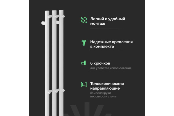 Полотенцесушитель электрический EWRIKA Пенелопа Х3 120 белый