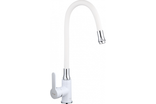 Смеситель для кухни Frap H41 F4041 с гибким изливом, белый