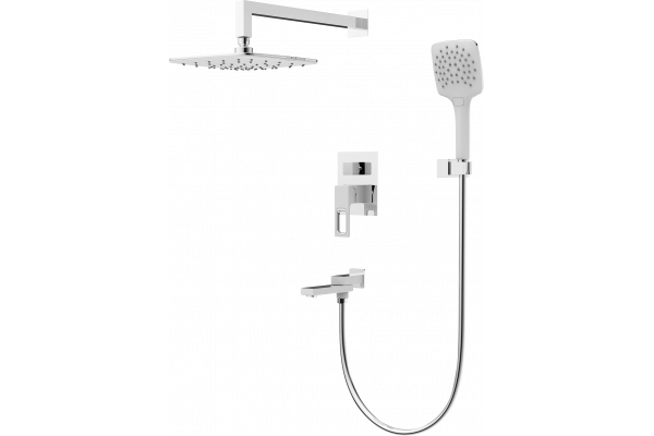 Душевой комплект Gappo G17-8 G7117-8 С ВНУТРЕННЕЙ ЧАСТЬЮ, белый, хром