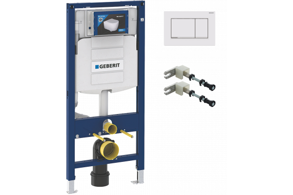Система инсталляции для унитазов Geberit Duofix UP 320 111.300.00.5 с кнопкой Sigma 30 115.883.JT.1 белой матовой, хром глянцевый