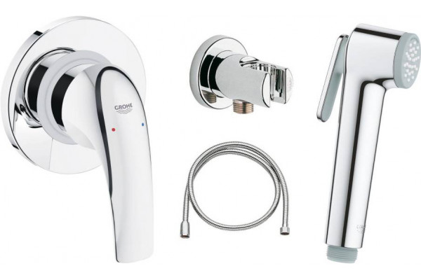 Гигиенический душ Grohe BauCurve 123072, со смесителем, С ВНУТРЕННЕЙ ЧАСТЬЮ