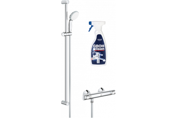 Термостатический смеситель Grohe Precision Flow 34842000, + средство для металлических поверхностей Grohe Grohclean 48166000 500 мл