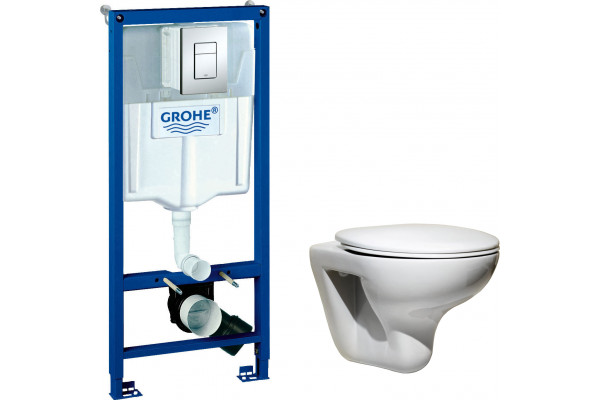 Комплект Унитаз подвесной Roca Mateo + Крышка DIWO Матео 0346 с микролифтом + Инсталляция Grohe Rapid SL 38772001 3 в 1 с кнопкой смыва