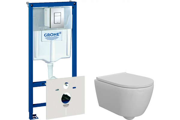 Комплект Унитаз подвесной DIWO Коломна 0700 с микролифтом + Инсталляция Grohe Rapid SL 38772001 3 в 1 с кнопкой смыва + Шумоизоляция 37131000