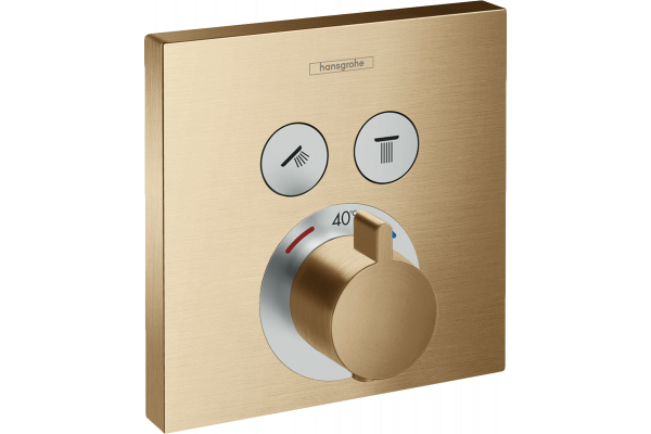 Термостатический смеситель Hansgrohe ShowerSelect 15763140 для душа, шлифованная бронза