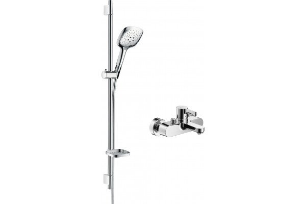 Смеситель для ванны с душем Hansgrohe Metris S 31460000 + Душевой гарнитур Hansgrohe Raindance Select E 150 27857000 Unica'S Puro