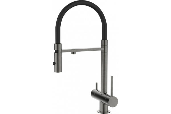Смеситель для кухни IDDIS Ace ACEGMFFi05 графит, с гибким изливом