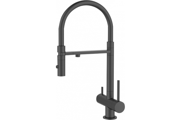 Смеситель для кухни IDDIS Ace ACEBLFFi05 черный матовый, с гибким изливом