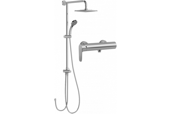 Душевая стойка Jacob Delafon Aleo E45893-CP + Смеситель для душа Jacob Delafon Aleo E72351-CP