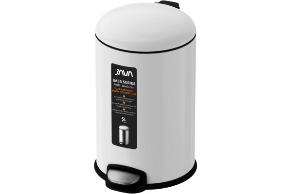 Мусорное ведро Java S-885-5W 5 л, белое