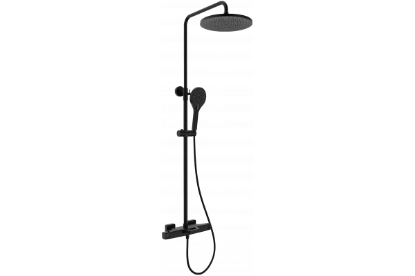 Душевая стойка Kaiser Quadris 25282-2 с изливом, с термостатом, черная