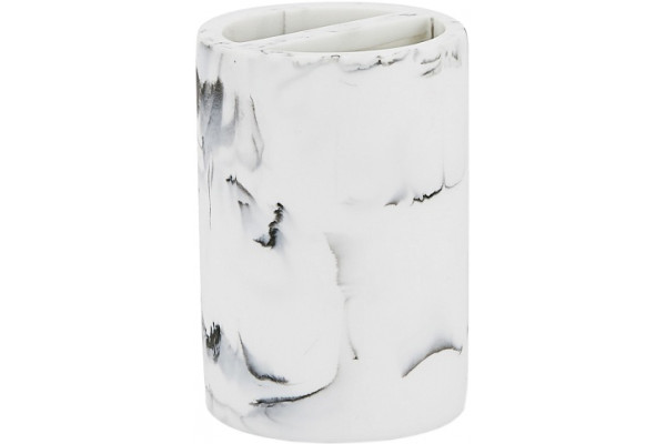 Стакан Kassatex Arabesco white/black, для зубных щеток