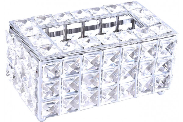 Бокс для салфеток Kassatex Crystal CRL-TH-SLV серебро