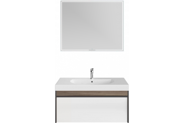 Мебель для ванной Kerama Marazzi Modula 100 подвесная, арабика, с раковиной Buongiorno 100