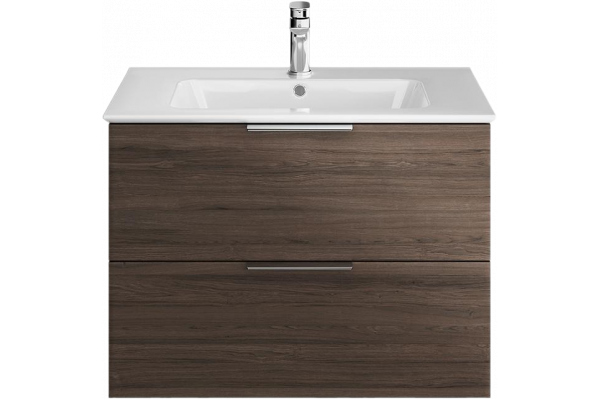 Тумба с раковиной Kerama Marazzi Piano 75, подвесная, дымчатый вяз