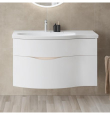 Тумба с раковиной Kerama Marazzi Riva 100, левая подвесная, белая матовая